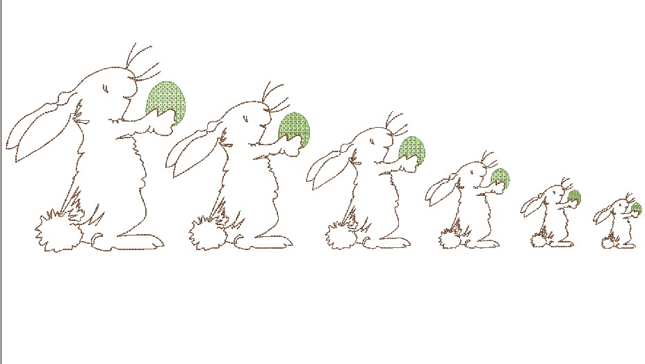 Stickdatei "Hase mit Ei" Redwork - sofortiger Download