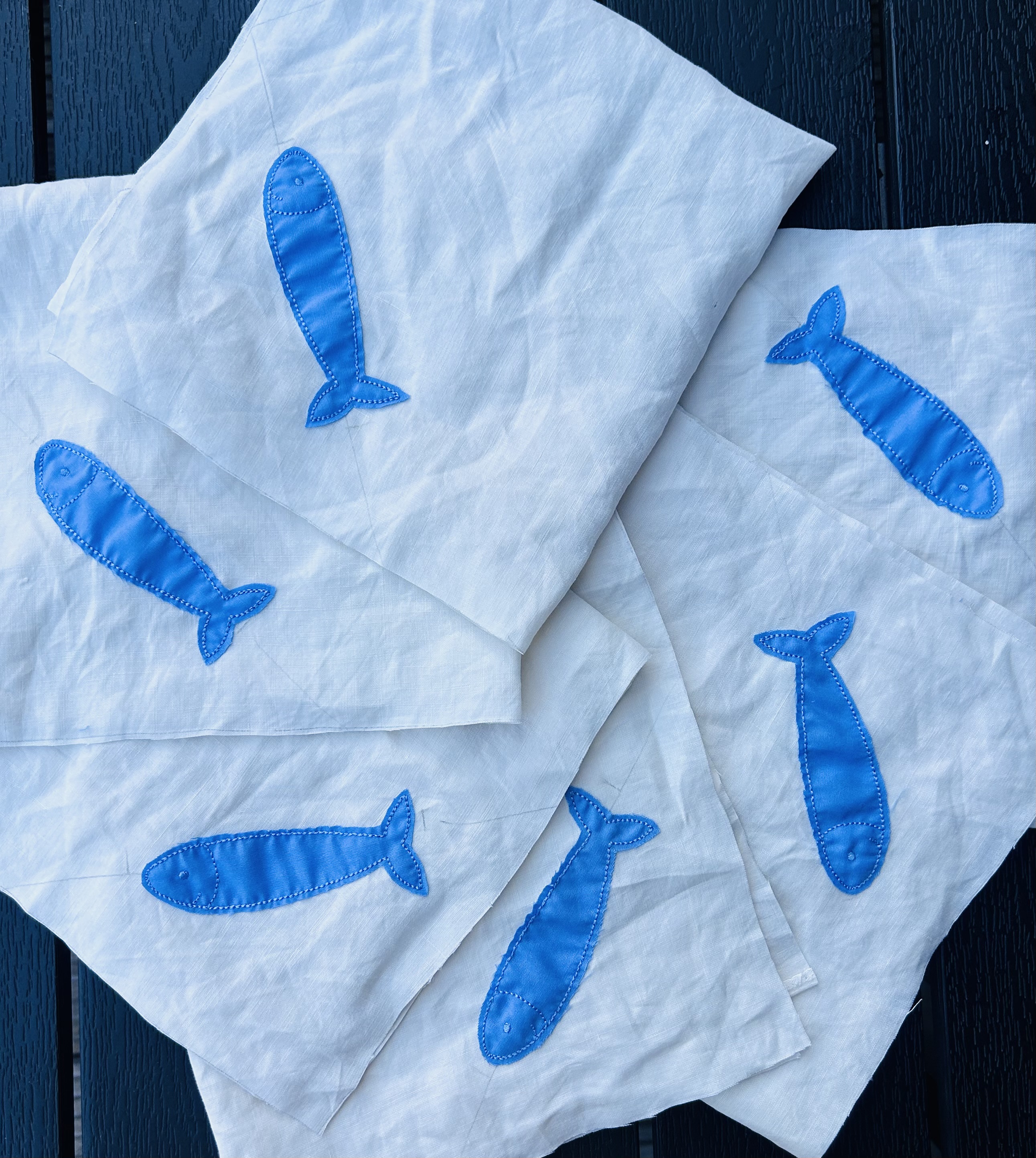 Bundel mit 20 Stickdateien "Fischschwarm" - sofortiger Download