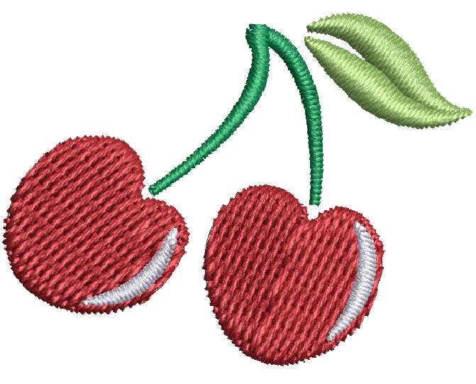 Bundel mit 2 Stickdateien "Kirsche" - sofortiger Download