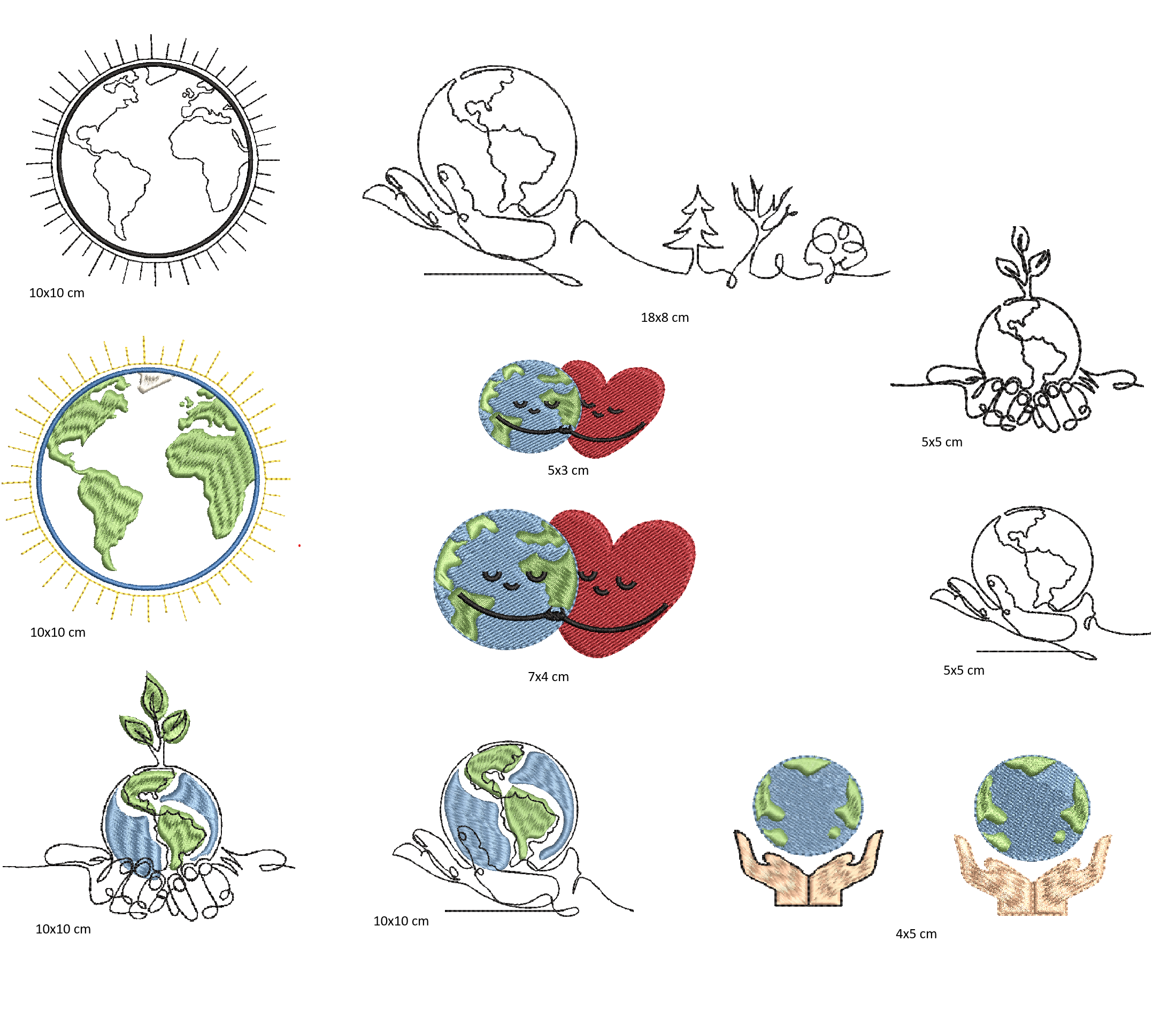 Stickdatei "Earth Day" - sofortiger Download
