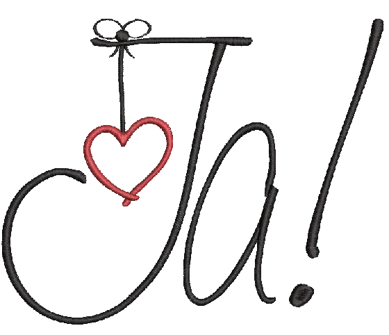 Stickdatei Ja! 16 x 13 cm - sofortiger Download