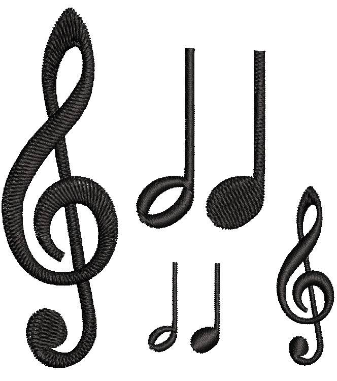 Stickdatei musikalische Symbole - sofortiger Download