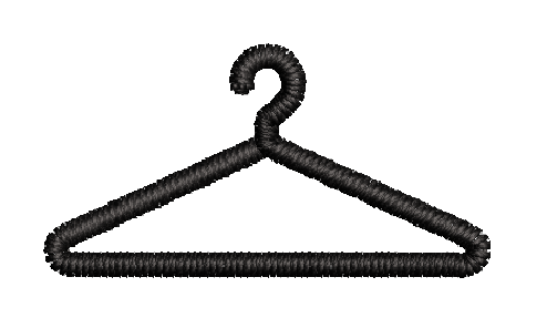 Stickdatei Kleiderbügel 2,9x1,5 cm
