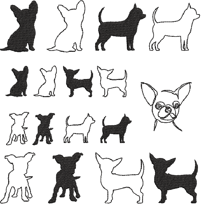Stickdateien Chihuahua - sofortiger Download