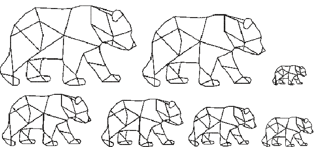 Stickdateien Redwork Bär abstrakt geometrisch - sofortiger Download
