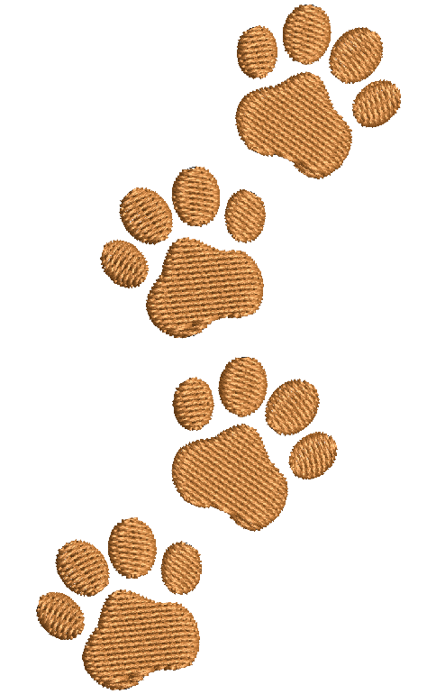Bundel mit 3 Stickdateien Hundpfoten - sofortiger Download