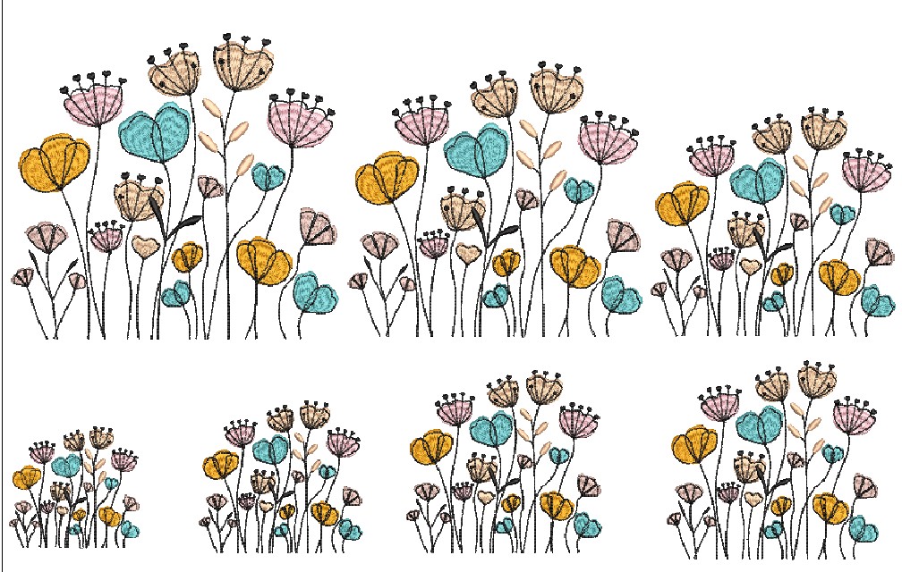 Stickdateien Blumenwiese - sofortiger Download