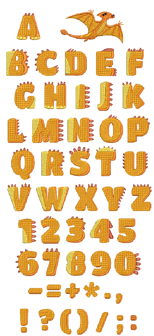Stickdatei "Dinoalphabet" - sofortiger Download