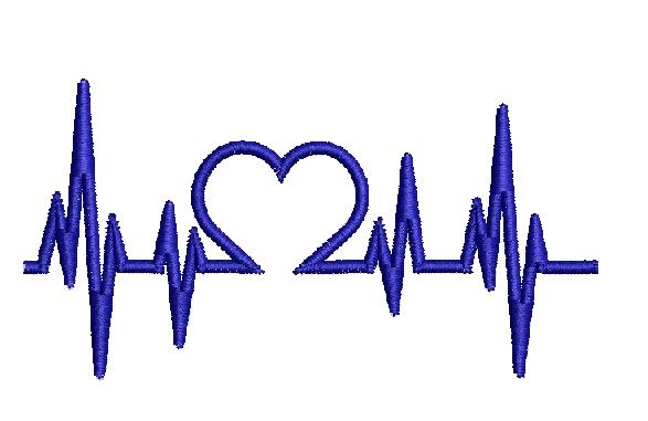 Stickdatei "Heartbeat" 8x4 cm - sofortiger Download